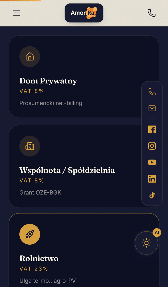 amonra mobile — segmenty